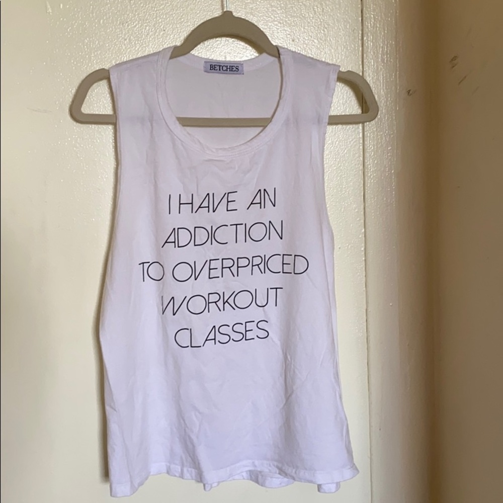 White Workout Tank Top from Betches